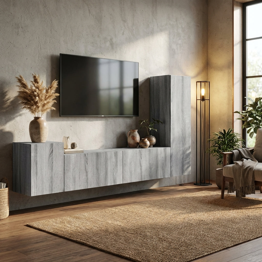 meuble-tv-effet-bois-avec-colonne-gris-4-pieces-decor