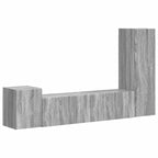 Meuble TV Effet Bois avec Colonne Gris - 4 Pièces-Mon Meuble TV-Sonoma gris-1