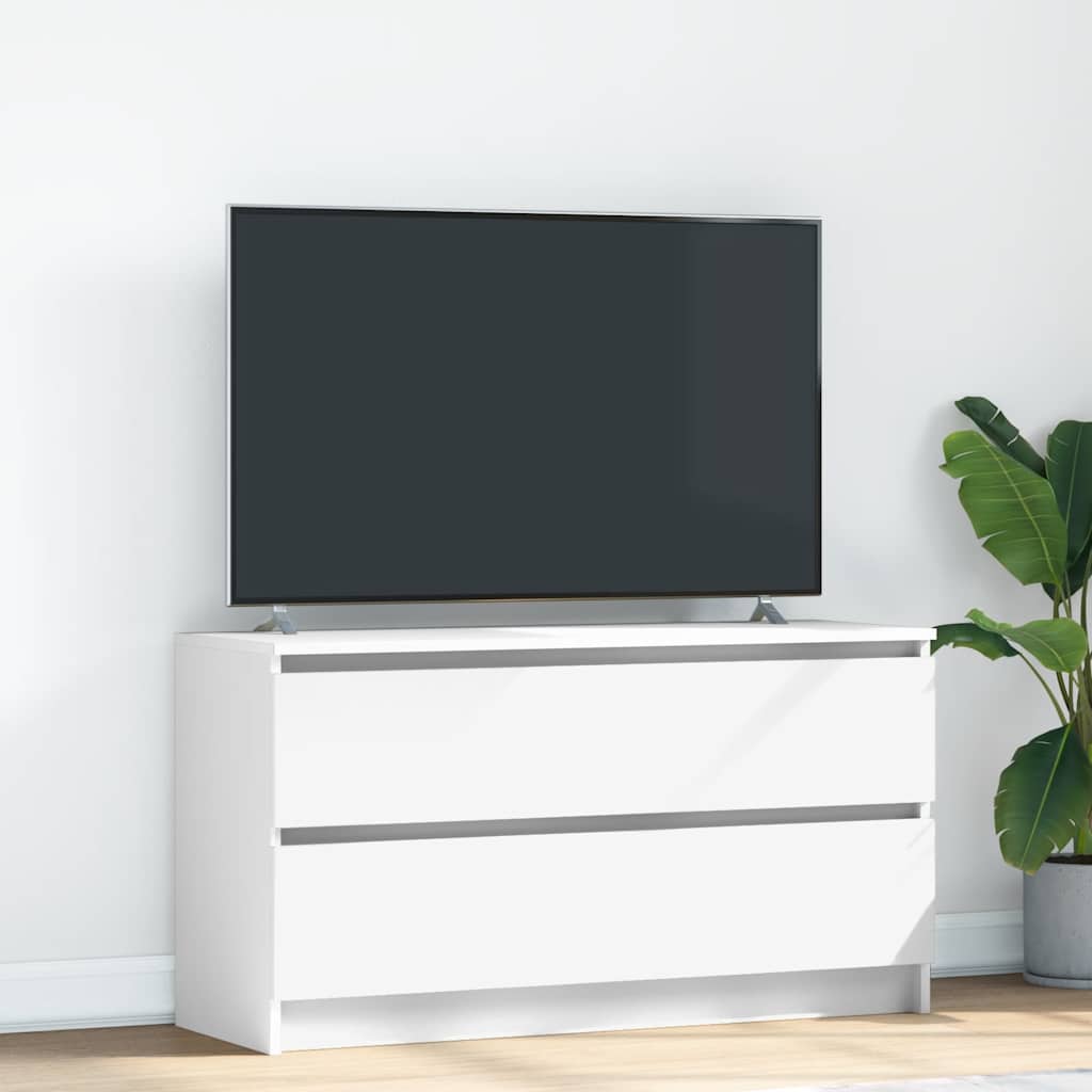 Meuble TV Effet Bois avec Tiroir - 40 cm-Mon Meuble TV-Blanc-100 cm-17
