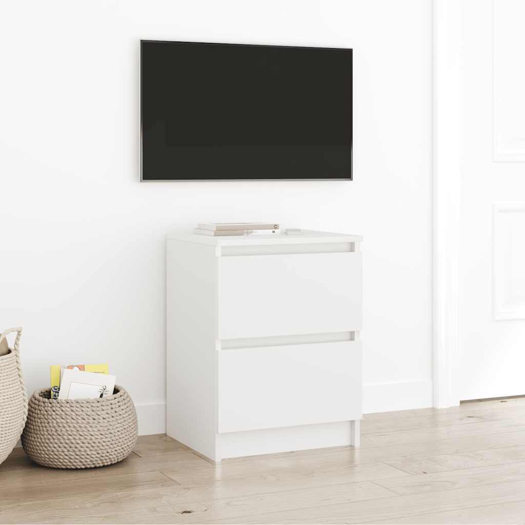 Meuble TV Effet Bois avec Tiroir - 40 cm-Mon Meuble TV-Blanc-40 cm-33