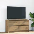 Meuble TV Effet Bois avec Tiroir - 40 cm-Mon Meuble TV-Chêne artisanal-100 cm-16
