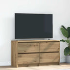 Meuble TV Effet Bois avec Tiroir - 40 cm-Mon Meuble TV-Chêne artisanal-100 cm (4 tiroirs)-23