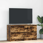 Meuble TV Effet Bois avec Tiroir - 40 cm-Mon Meuble TV-Chêne fumé-100 cm (4 tiroirs)-19
