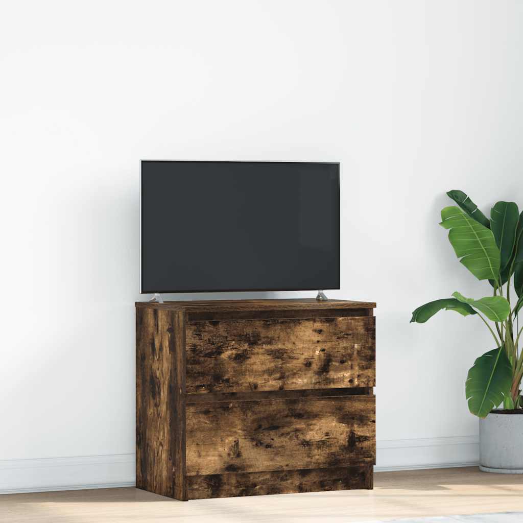 Meuble TV Effet Bois avec Tiroir - 40 cm-Mon Meuble TV-Chêne fumé-60 cm-40