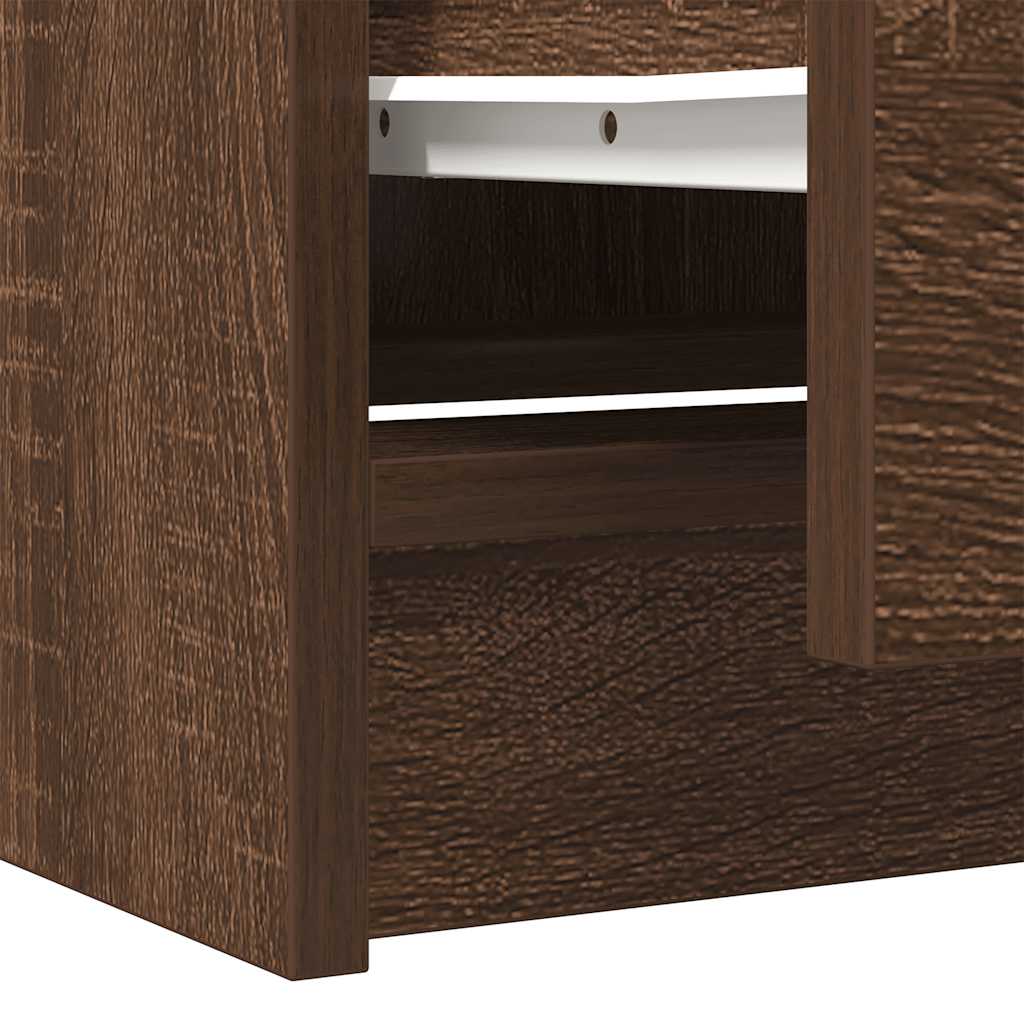 Meuble TV Effet Bois avec Tiroir - 40 cm-Mon Meuble TV-Chêne marron-80 cm-10