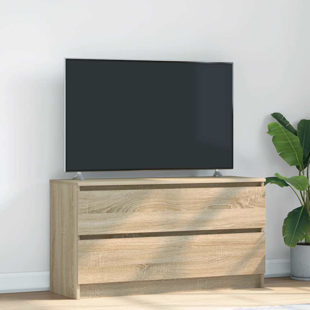 Meuble TV Effet Bois avec Tiroir - 40 cm-Mon Meuble TV-Chêne sonoma-100 cm-25