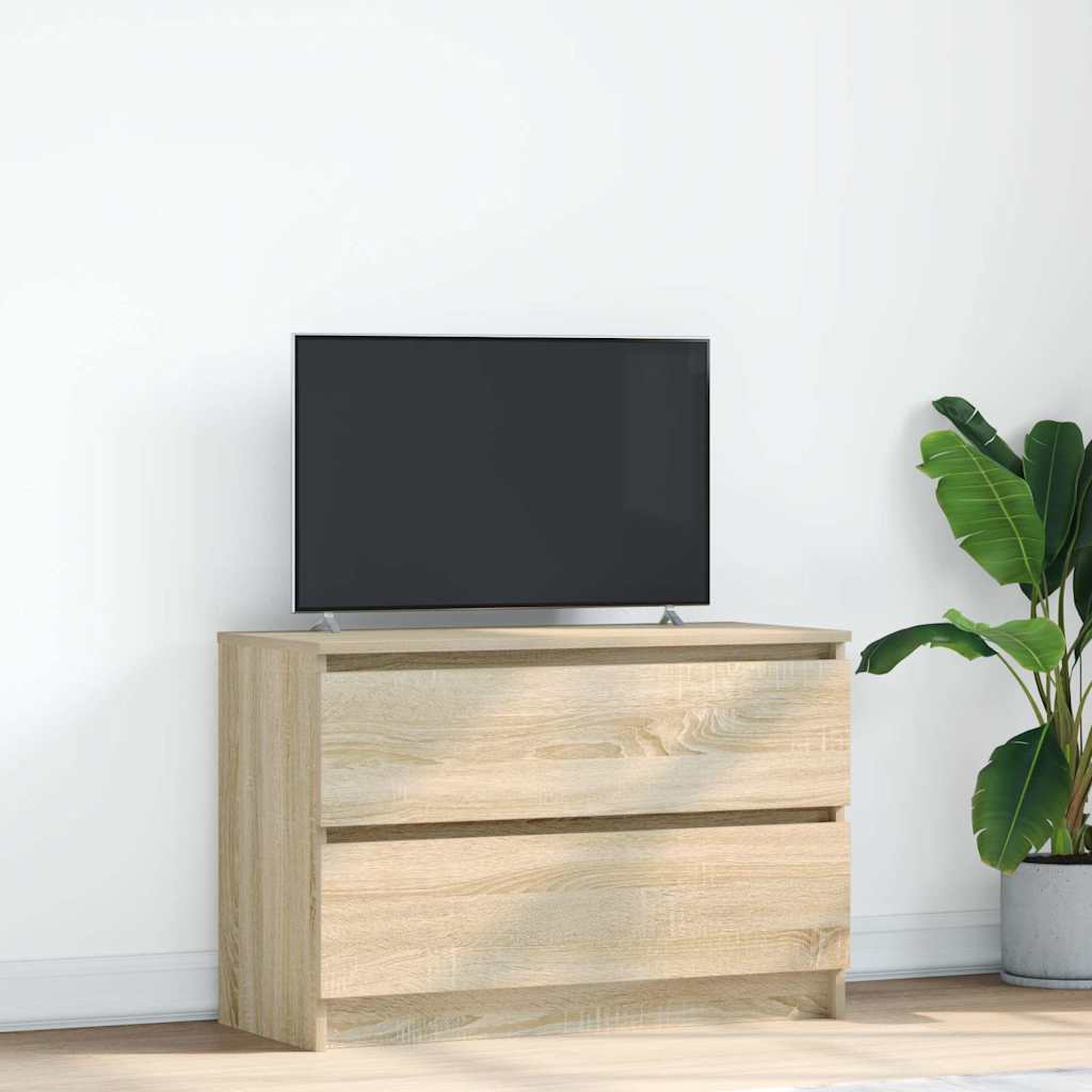 Meuble TV Effet Bois avec Tiroir - 40 cm-Mon Meuble TV-Chêne sonoma-80 cm-50