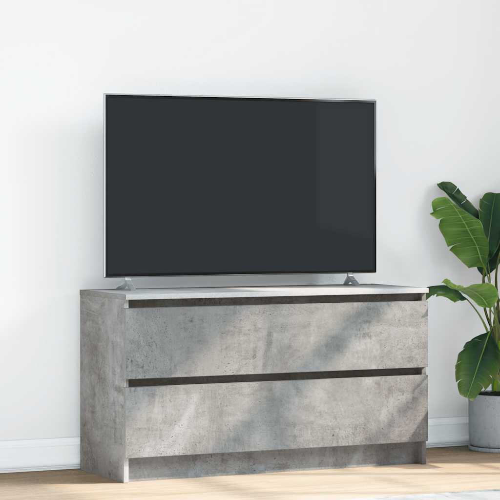 Meuble TV Effet Bois avec Tiroir - 40 cm-Mon Meuble TV-Gris béton-100 cm-28
