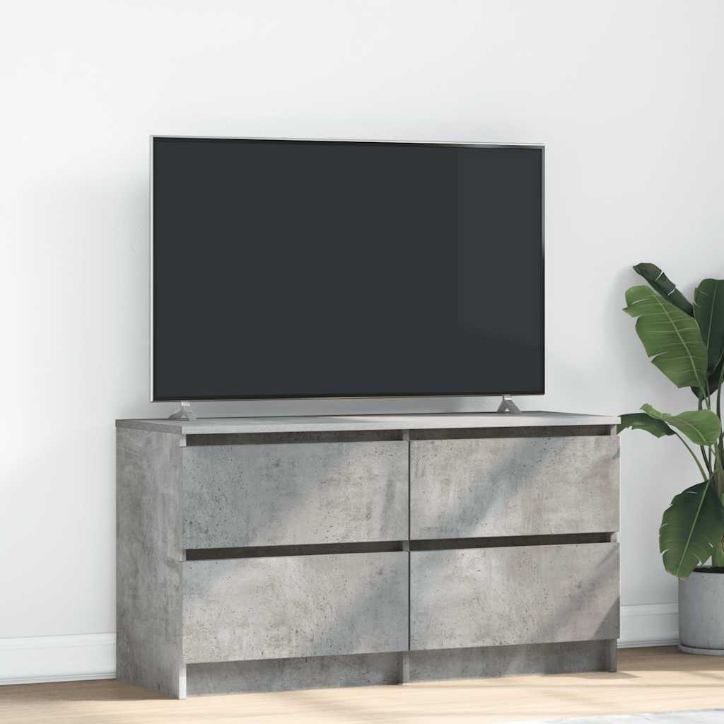 Meuble TV Effet Bois avec Tiroir - 40 cm-Mon Meuble TV-Gris béton-100 cm (4 tiroirs)-20