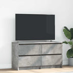 Meuble TV Effet Bois avec Tiroir - 40 cm-Mon Meuble TV-Gris béton-100 cm (4 tiroirs)-20