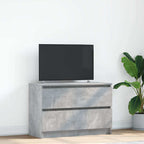 Meuble TV Effet Bois avec Tiroir - 40 cm-Mon Meuble TV-Gris béton-80 cm-48