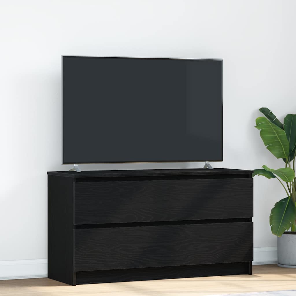 Meuble TV Effet Bois avec Tiroir - 40 cm-Mon Meuble TV-Noir-100 cm-27