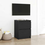 Meuble TV Effet Bois avec Tiroir - 40 cm-Mon Meuble TV-Noir-40 cm-32