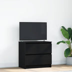 Meuble TV Effet Bois avec Tiroir - 40 cm-Mon Meuble TV-Noir-60 cm-44