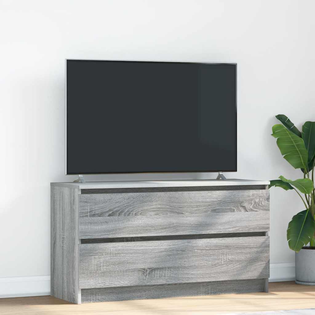 Meuble TV Effet Bois avec Tiroir - 40 cm-Mon Meuble TV-Sonoma gris-100 cm-18