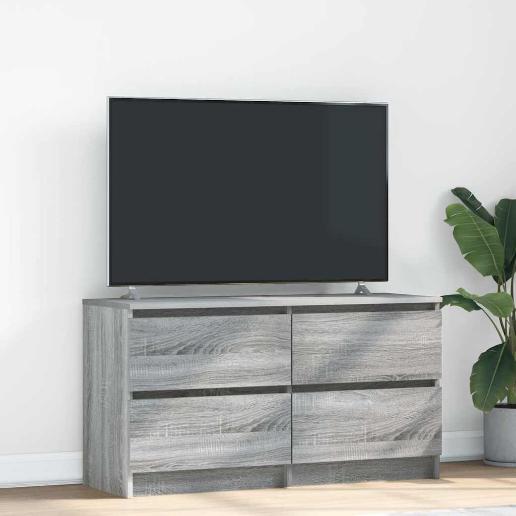Meuble TV Effet Bois avec Tiroir - 40 cm-Mon Meuble TV-Sonoma gris-100 cm (4 tiroirs)-14