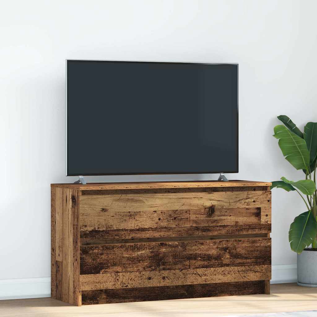 Meuble TV Effet Bois avec Tiroir - 40 cm-Mon Meuble TV-Vieux bois-100 cm-26