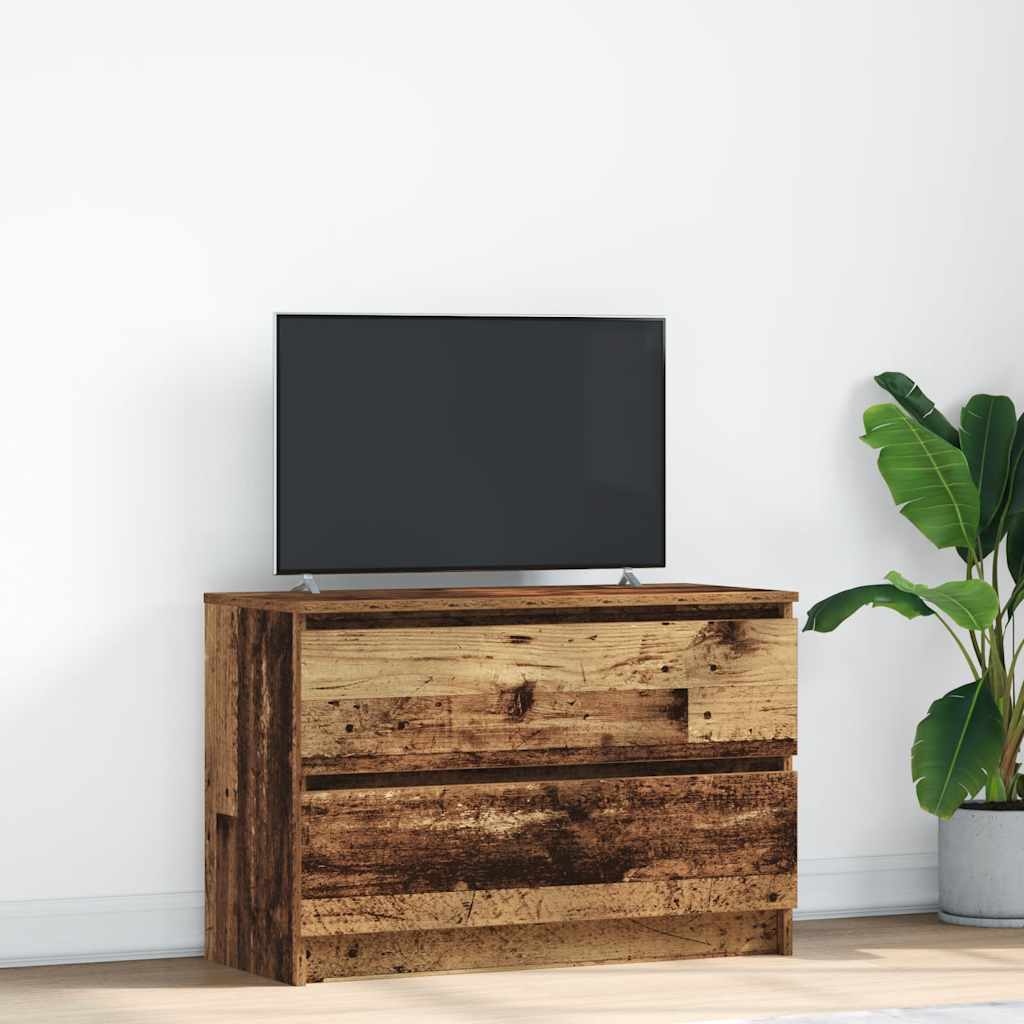 Meuble TV Effet Bois avec Tiroir - 40 cm-Mon Meuble TV-Vieux bois-80 cm-51