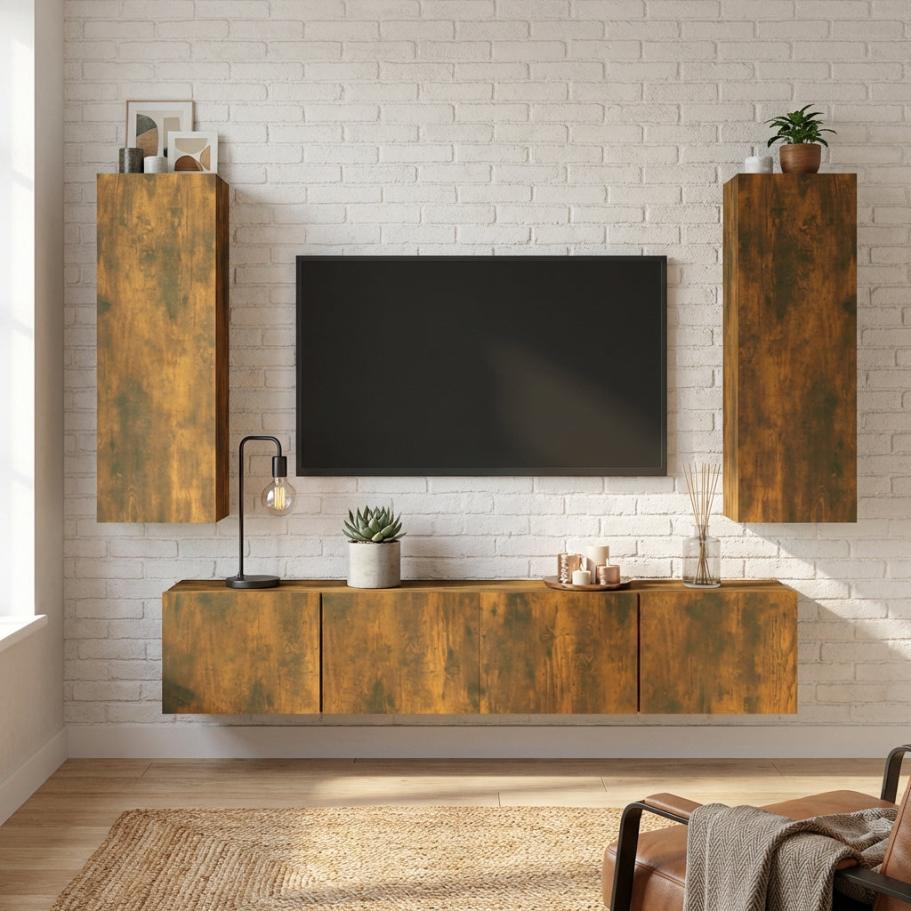meuble-tv-effet-bois-chene-fume-rangement-4-pieces-decor