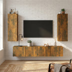 meuble-tv-effet-bois-chene-fume-rangement-4-pieces-decor
