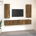 Meuble TV Effet Bois Chêne Fumé - Rangement 4 Pièces-Mon Meuble TV-Chêne fumé-60 cm-5-16