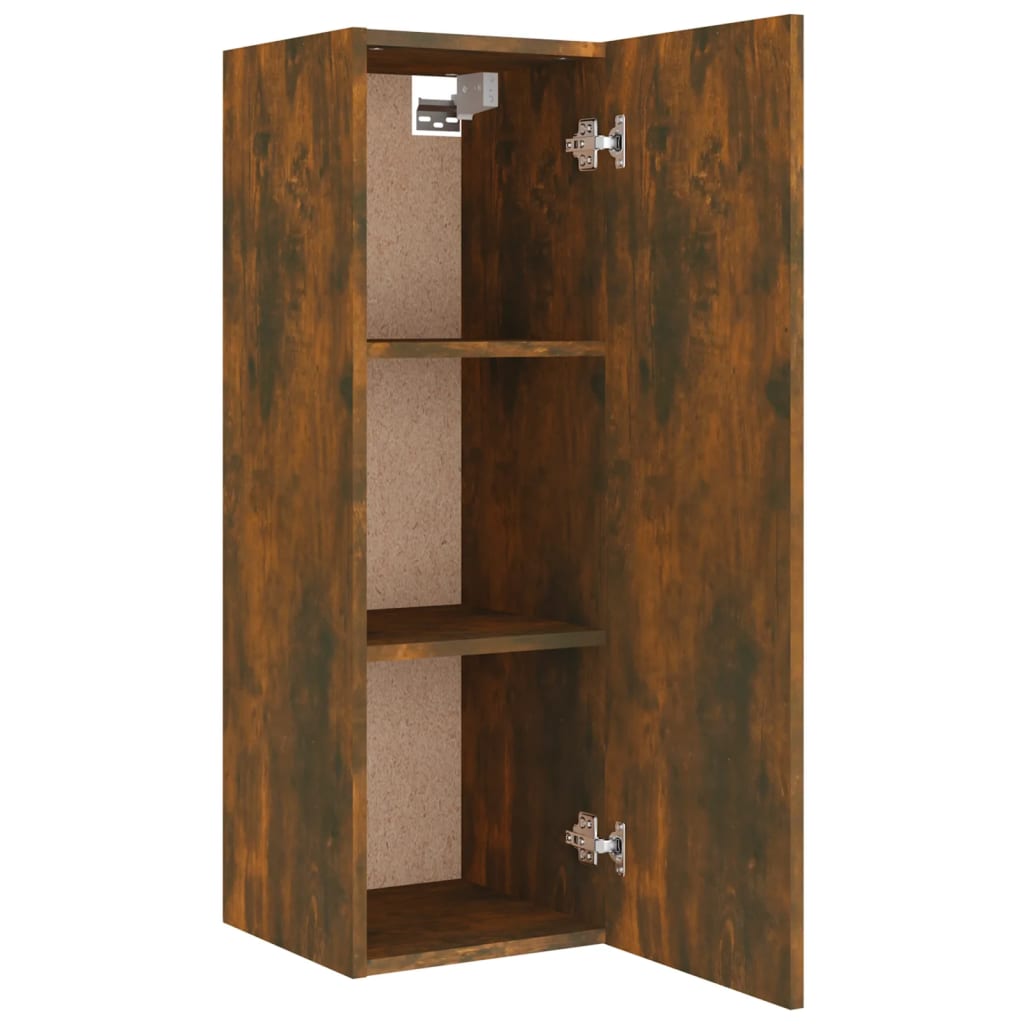 Meuble TV Effet Bois Chêne Fumé - Rangement 4 Pièces-Mon Meuble TV-Chêne noir-80 cm-4-10
