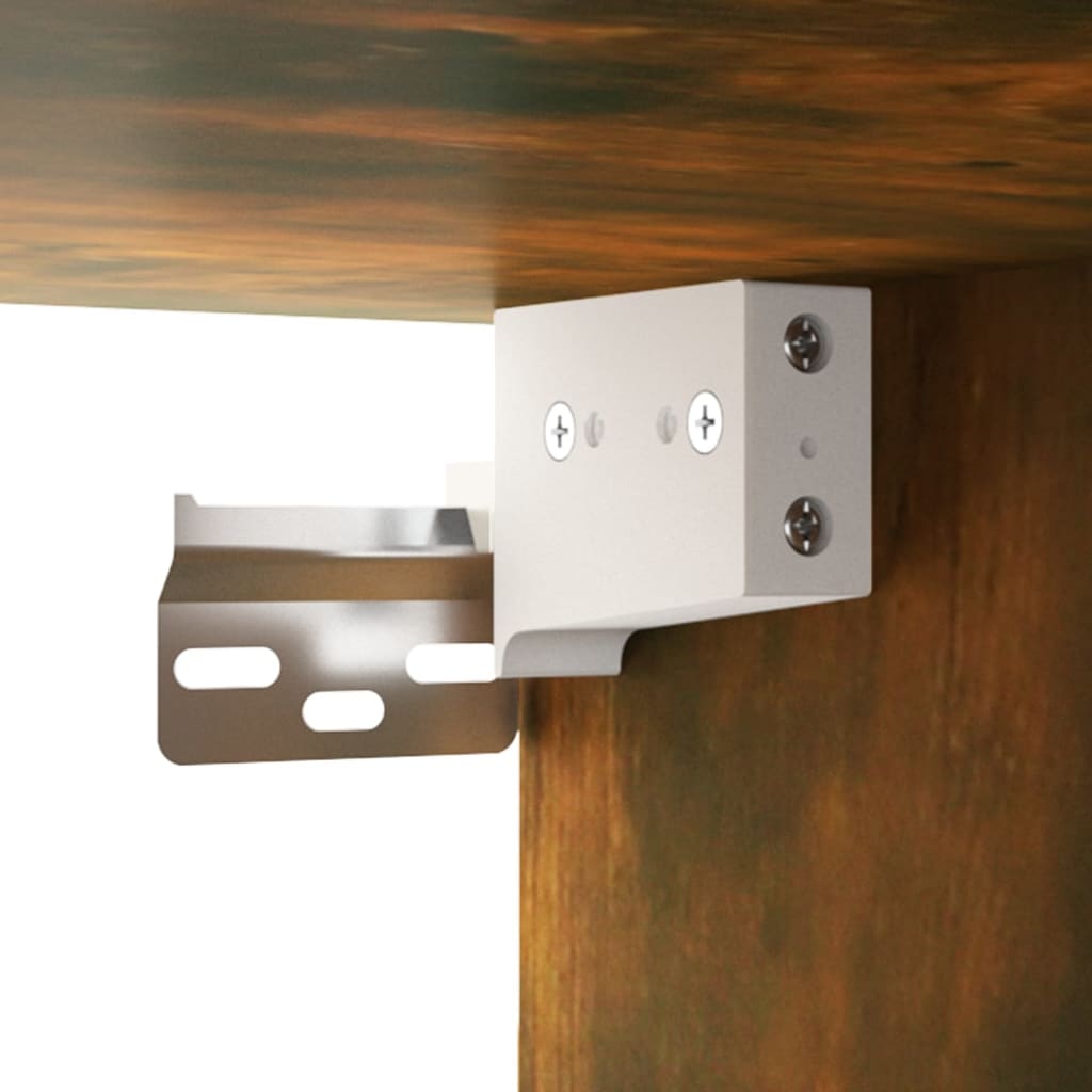 Meuble TV Effet Bois Chêne Fumé - Rangement 4 Pièces-Mon Meuble TV-Chêne noir-80 cm-4-12