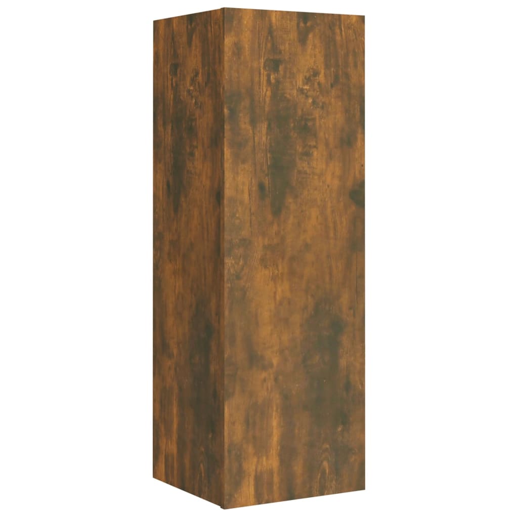 Meuble TV Effet Bois Chêne Fumé - Rangement 4 Pièces-Mon Meuble TV-Chêne noir-80 cm-4-9