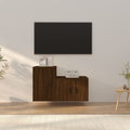 Meuble TV Effet Bois Chêne Marron - 100 cm-Mon Meuble TV-Chêne marron-2-1