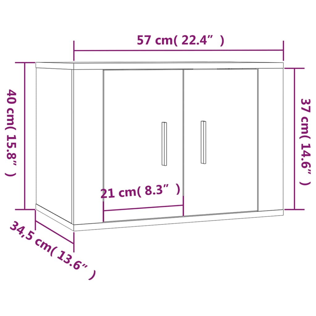 Meuble TV Effet Bois Chêne Marron - 100 cm-Mon Meuble TV-Gris béton-2-11