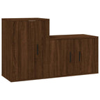 Meuble TV Effet Bois Chêne Marron - 100 cm-Mon Meuble TV-Gris béton-2-2