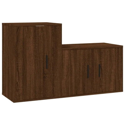 Meuble TV Effet Bois Chêne Marron - 100 cm