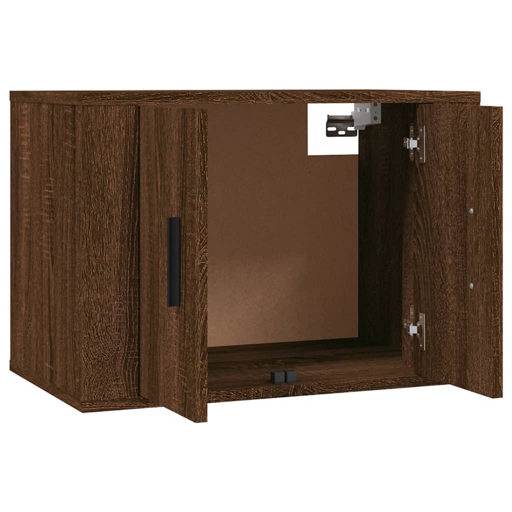 Meuble TV Effet Bois Chêne Marron - 100 cm-Mon Meuble TV-Gris béton-2-5