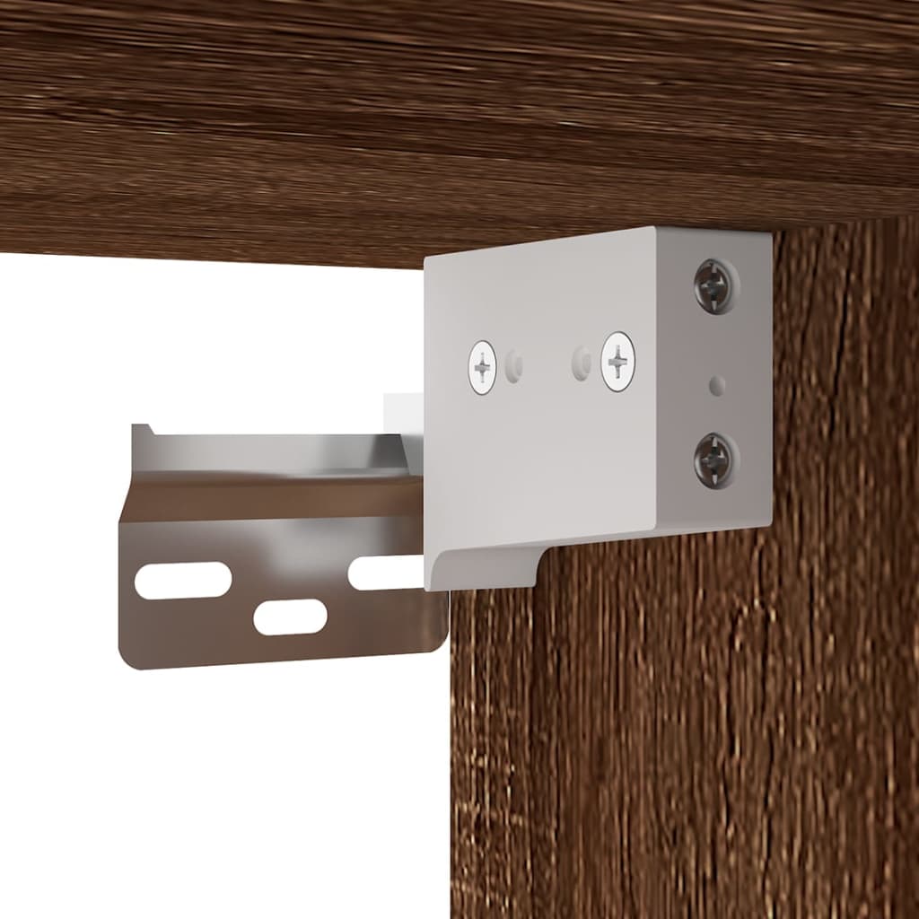 Meuble TV Effet Bois Chêne Marron - 100 cm-Mon Meuble TV-Gris béton-2-8