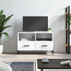 Meuble TV Effet Bois Clair Gris et Métal - 80 cm-Mon Meuble TV-Blanc-1-13