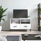 Meuble TV Effet Bois Clair Gris et Métal - 80 cm-Mon Meuble TV-Blanc brillant-1-14