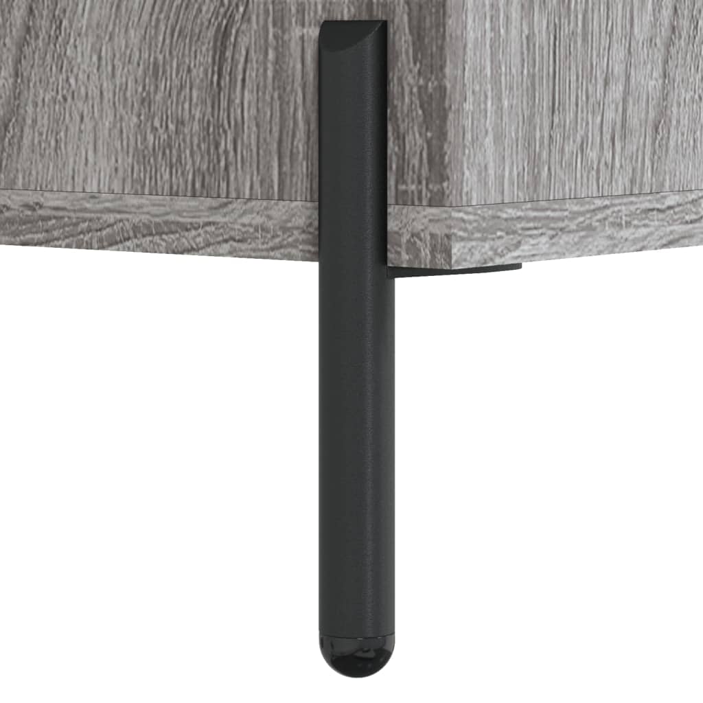 Meuble TV Effet Bois Clair Gris et Métal - 80 cm-Mon Meuble TV-Noir-1-10