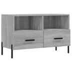 Meuble TV Effet Bois Clair Gris et Métal - 80 cm-Mon Meuble TV-Noir-1-2