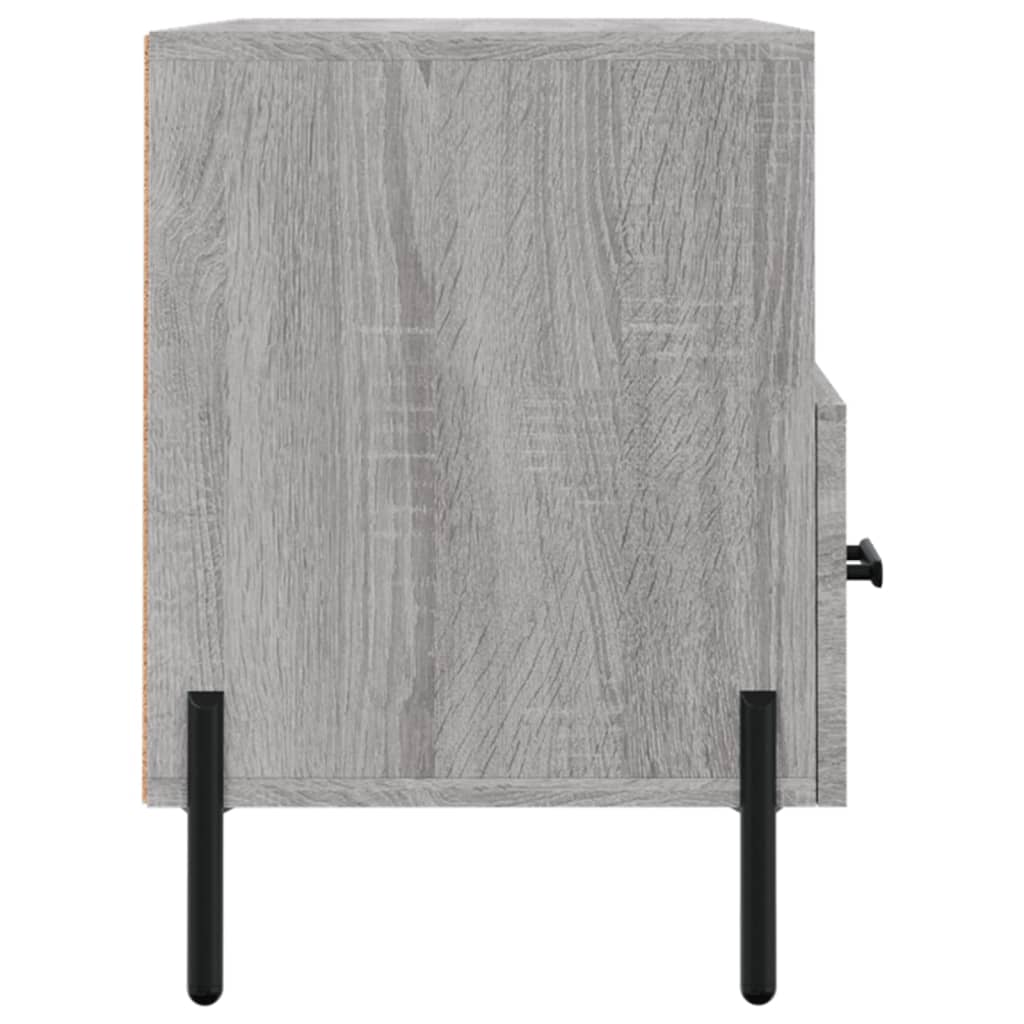 Meuble TV Effet Bois Clair Gris et Métal - 80 cm-Mon Meuble TV-Noir-1-7