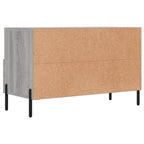 Meuble TV Effet Bois Clair Gris et Métal - 80 cm-Mon Meuble TV-Noir-1-8