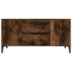 Meuble TV Effet Bois et Pied Métal Noir - 102 cm-Mon Meuble TV-Chêne fumé-6