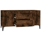 Meuble TV Effet Bois et Pied Métal Noir - 102 cm-Mon Meuble TV-Chêne fumé-7
