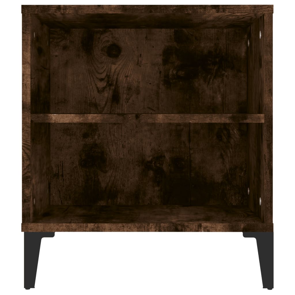 Meuble TV Effet Bois et Pied Métal Noir - 102 cm-Mon Meuble TV-Chêne fumé-8
