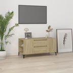 Meuble TV Effet Bois et Pied Métal Noir - 102 cm-Mon Meuble TV-Chêne sonoma-13