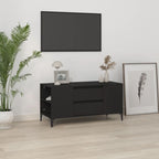 Meuble TV Effet Bois et Pied Métal Noir - 102 cm-Mon Meuble TV-Noir-18