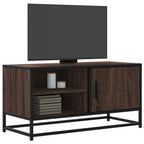 Meuble TV Effet Bois Gris et Noir - 80 cm-Mon Meuble TV-Chêne marron-15