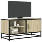 Meuble TV Effet Bois Gris et Noir - 80 cm-Mon Meuble TV-Chêne sonoma-12