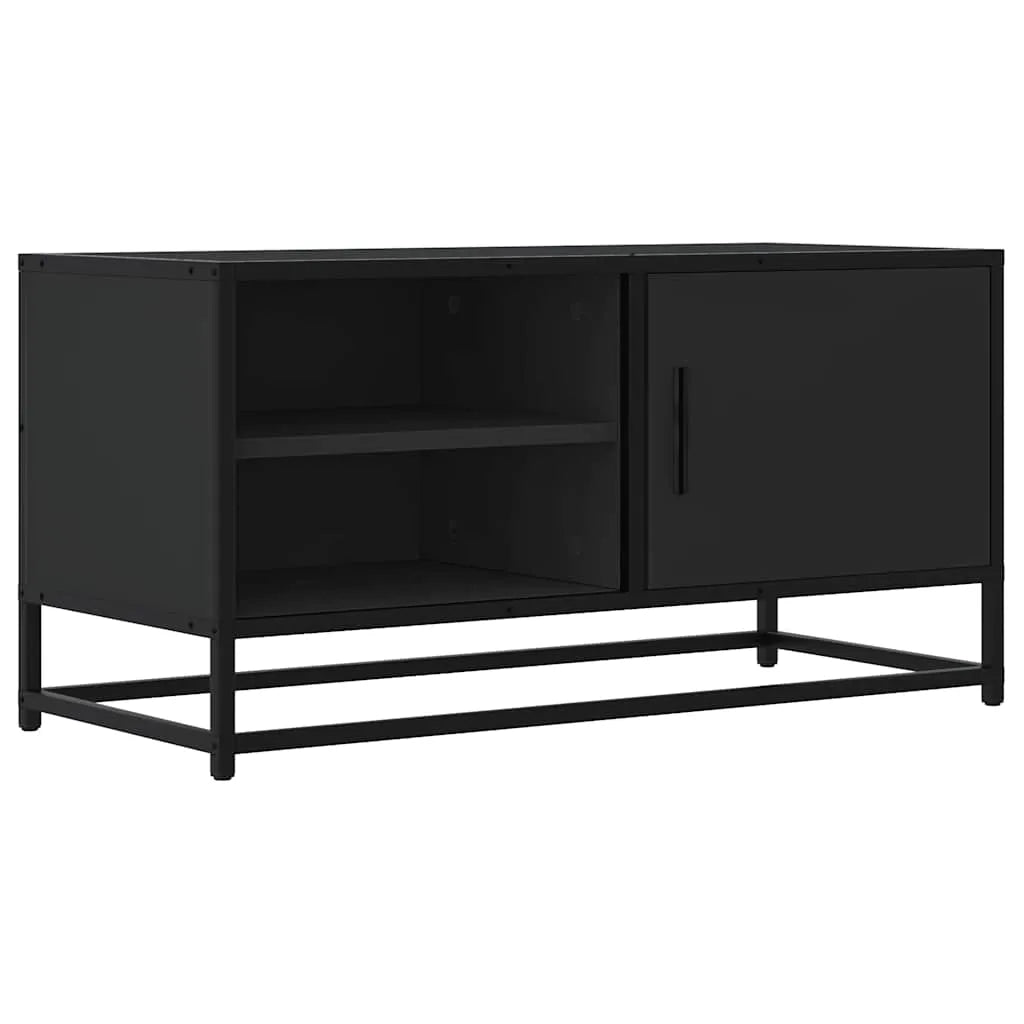 Meuble TV Effet Bois Gris et Noir - 80 cm-Mon Meuble TV-Noir-1