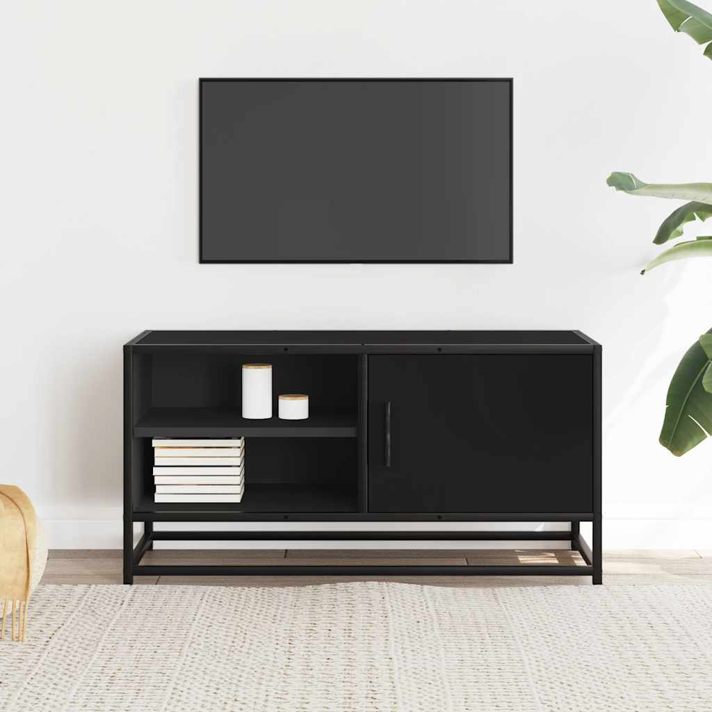Meuble TV Effet Bois Gris et Noir - 80 cm-Mon Meuble TV-Noir-3