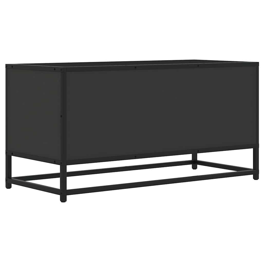 Meuble TV Effet Bois Gris et Noir - 80 cm-Mon Meuble TV-Noir-6